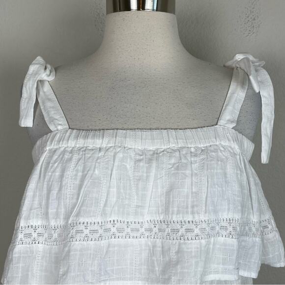 dra Los Angeles White Off Shoulder Cottagecore Cotton Top XS - Picture 3 of 7